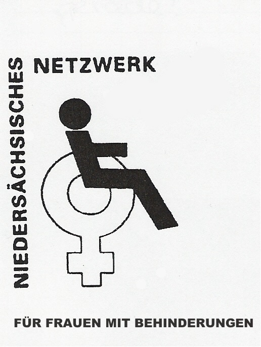 Piktogramm einer sitzenden Frau vor einem Piktogramm für das weibliche Geschlecht